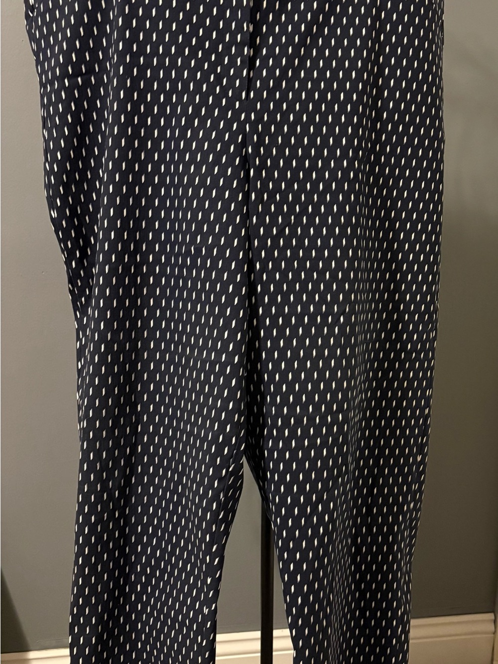 Women’s Navy Cropped Pants with White Dash Print